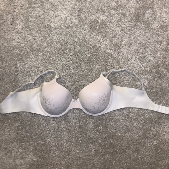 Warners Cream Floral Nylon Padded bra size 34C - Picture 4 of 9